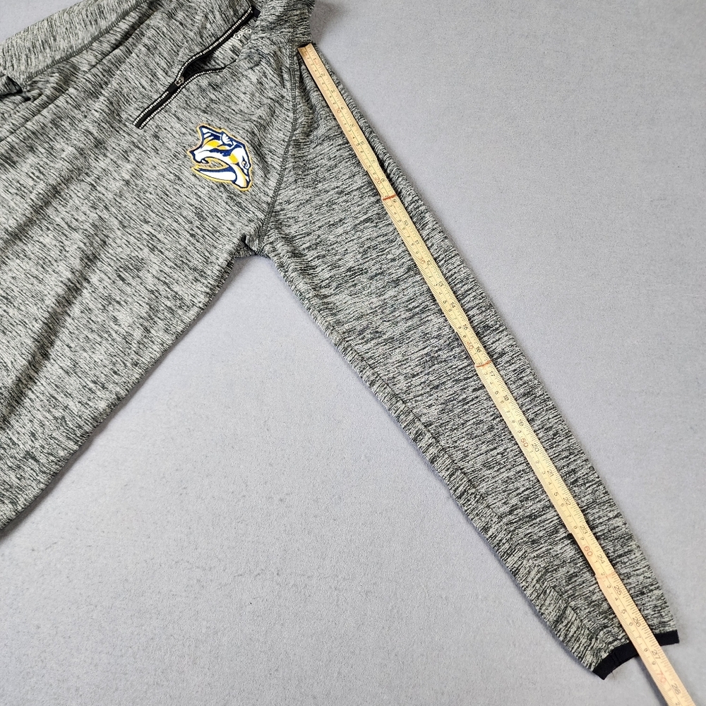 Holloway Nashville Preds Gray Quarter-Zip Pullover with Logo Goal One Womens XS - Picture 11 of 12